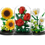 Redoma Girassóis, Rosas e Lírios Branco | COMBO - imagem principal