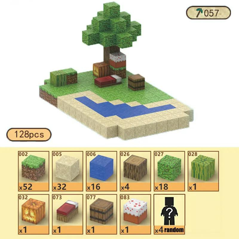 Praia Abelha - Blocos Magnéticos Minecraft | 128PCS