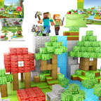 Mundo Minecraft + Minifigures de Brinde | 500PCS Magnéticas